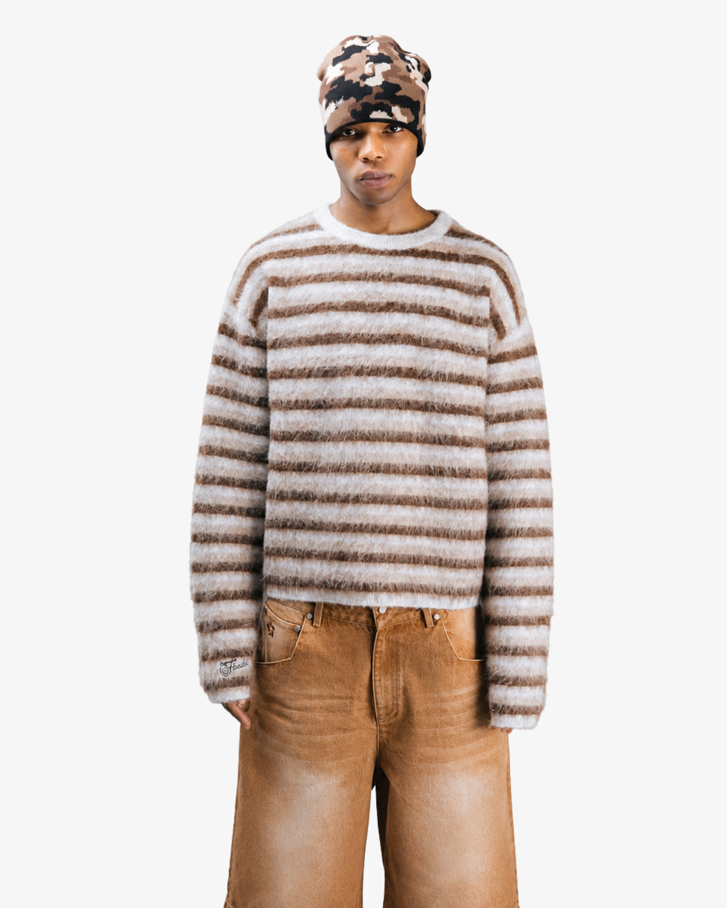 STRIPED MOHAIR SWEATER.