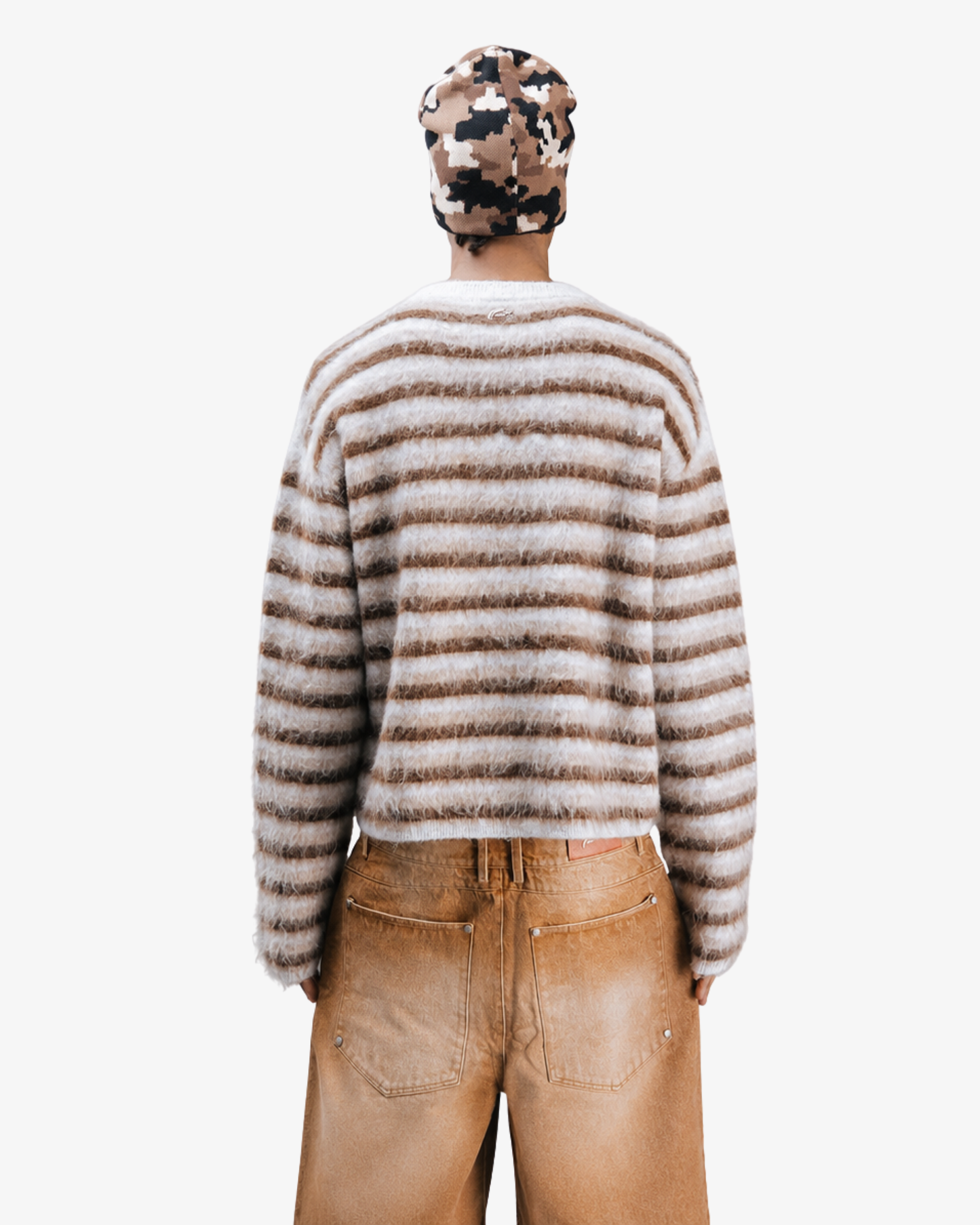 STRIPED MOHAIR SWEATER.