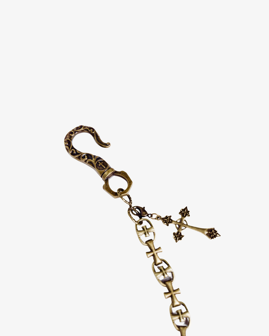 GOLD CROSS KEYCHAIN.