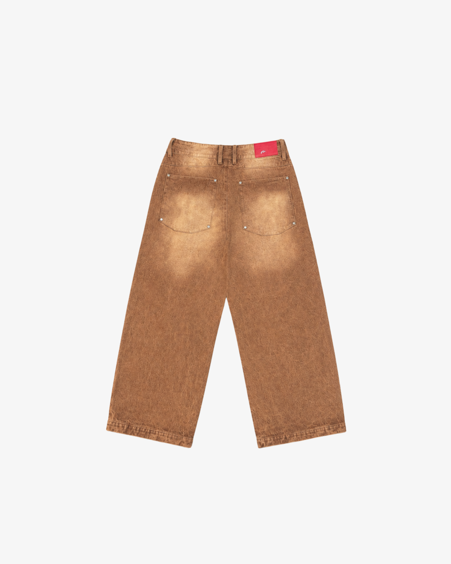 BROWN WASHED DENIM.