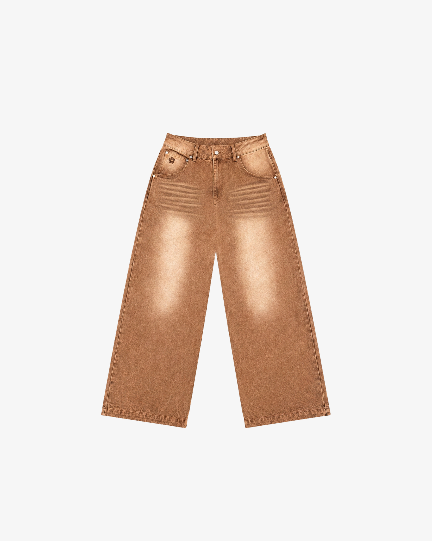 BROWN WASHED DENIM.